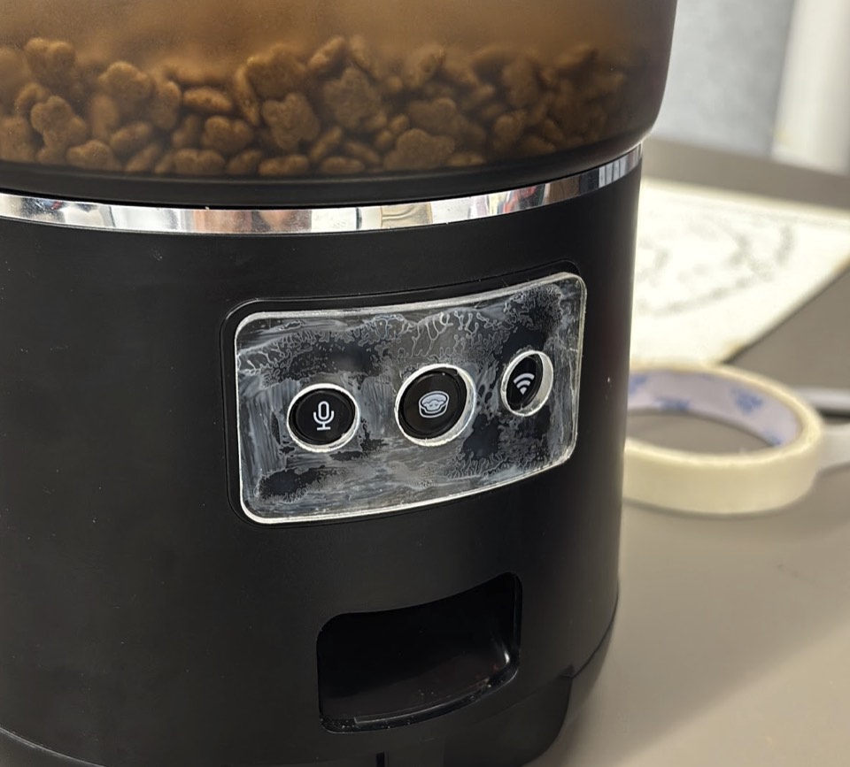 Recessed Button Guard for Automatic Cat Feeder cover