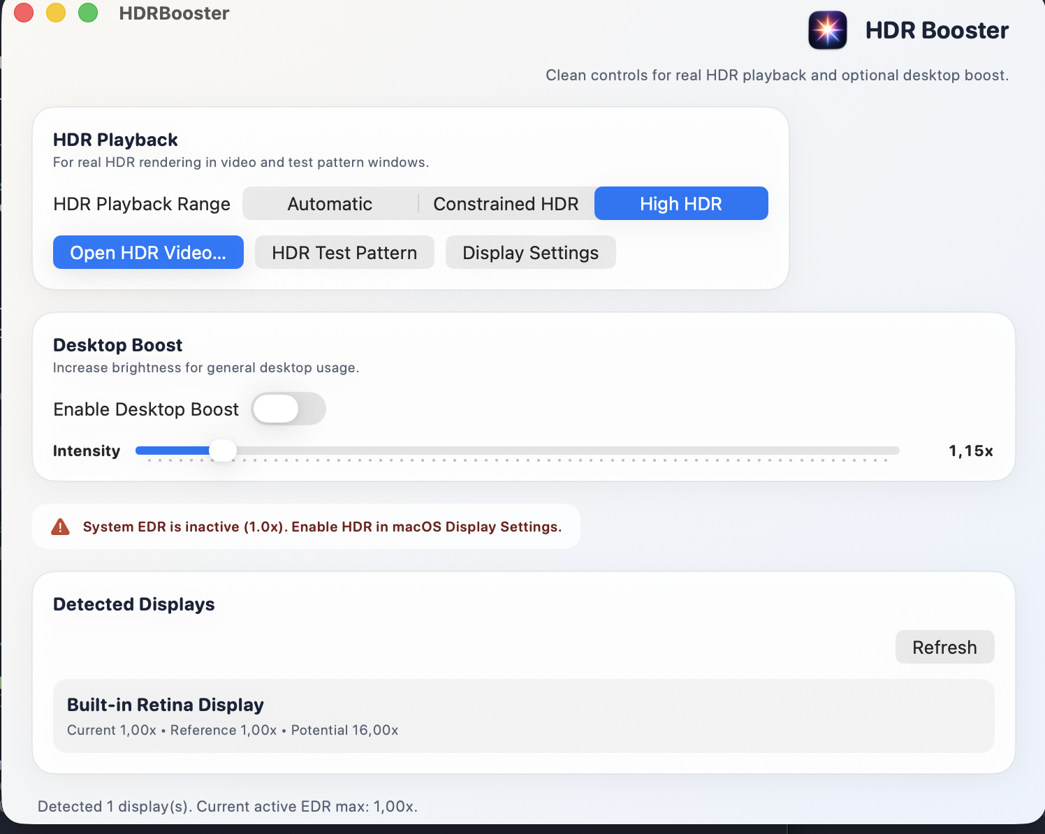 HDR Booster for macOS visual