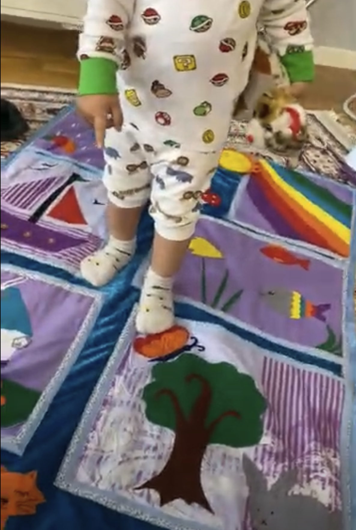 Handmade Interactive Fabric Play Mat and Soft Toys image 1