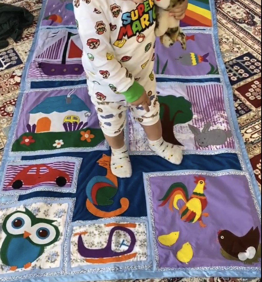Handmade Interactive Fabric Play Mat and Soft Toys cover